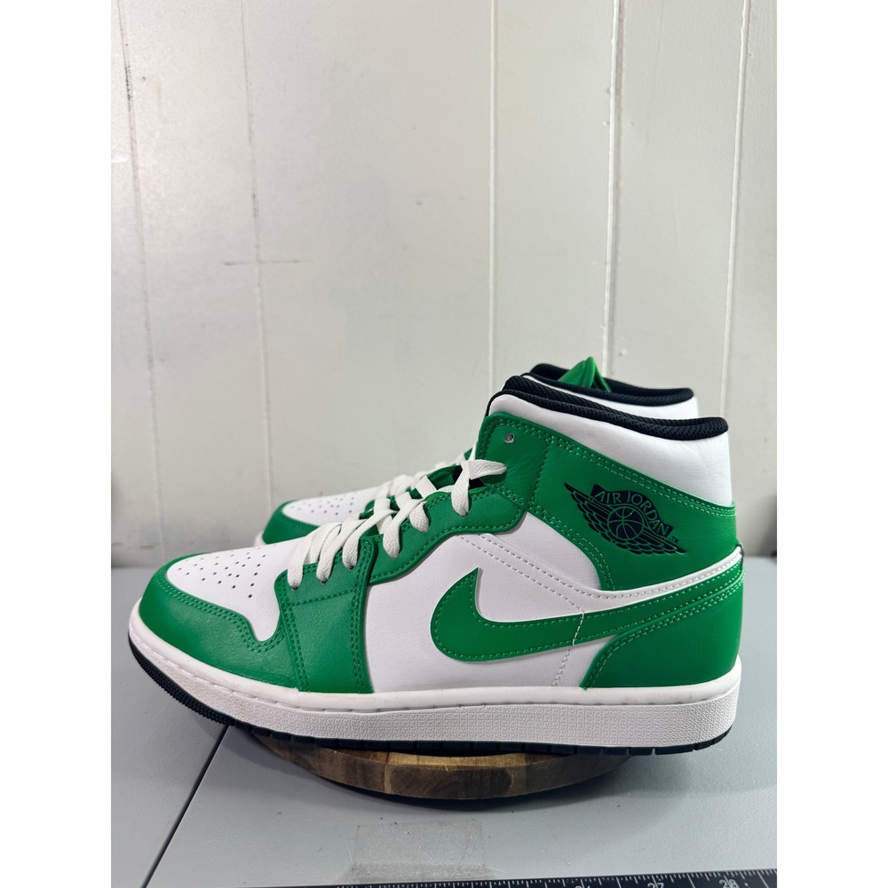 Jordan Air Jordan 1 Mid Mens Size 10 Lucky Green White Good DQ8426-301 Leather - Picture 3 of 15